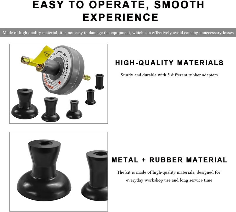 NYTKL Valve Lapping Tool, Small Engine Valve Lapping Kit with 5 Suction Plates, 1000rpm to 1250rpm Lapper Kit Auto Repair Tool for Grinding Engine Valves, Universal Car Accessories - Image 3